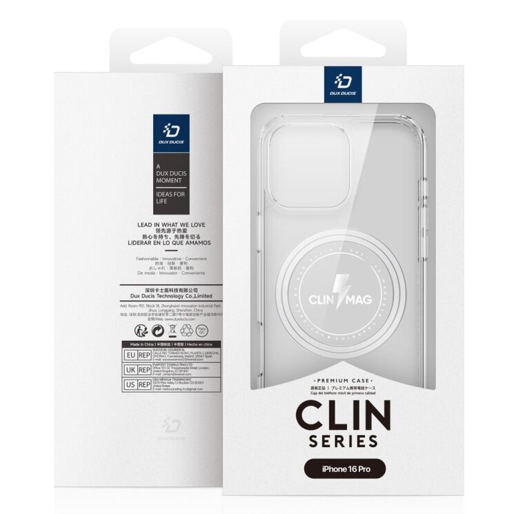 Защитный чехол DUX DUCIS Clin Series MagSafe для Apple iPhone 16 Pro - Transparent: фото 13 из 13