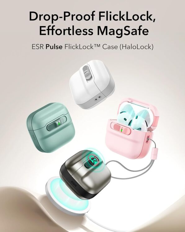 Защитный чехол ESR Pulse HaloLock MagSafe для Apple AirPods 4 (4894240217702) - Black: фото 3 из 9