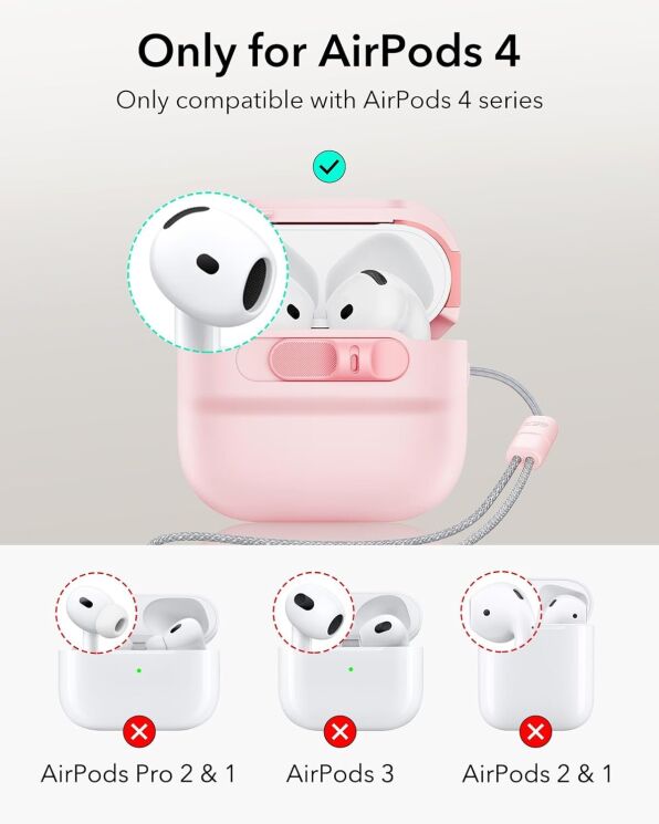 Защитный чехол ESR Pulse HaloLock MagSafe для Apple AirPods 4 (4894240217702) - Black: фото 2 из 9
