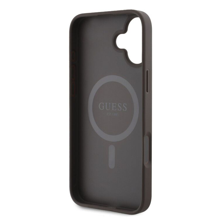 Защитный чехол Guess Leather 4G Big Love with MagSafe для Apple iPhone 16 (GUHMP16SP4PLGWW) - Brown: фото 5 из 6