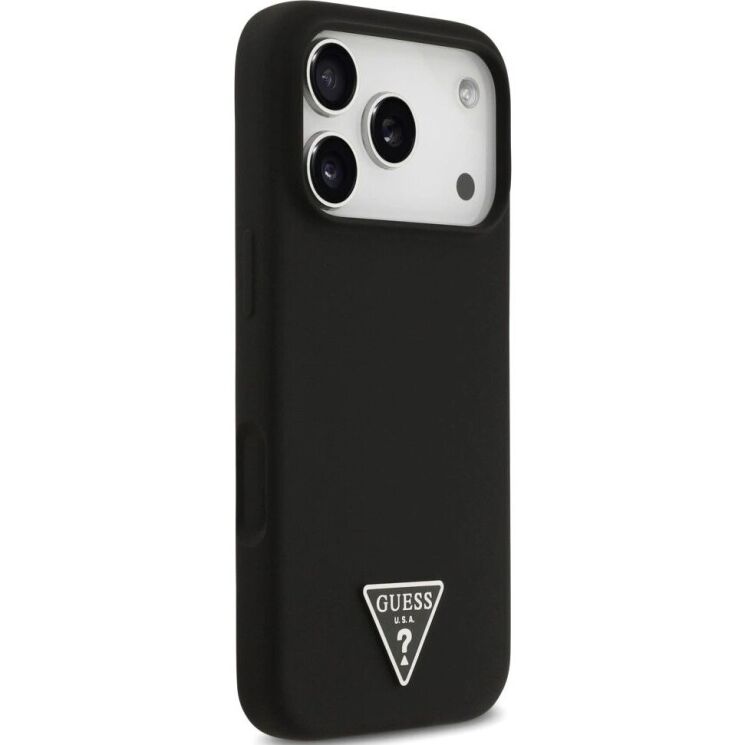 Защитный чехол Guess Silicone Triangle Logo MagSafe для iPhone 17 Pro Max (GUHMP17XSCTRLMK) - Black: фото 4 из 9