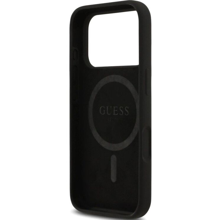 Защитный чехол Guess Silicone Triangle Logo MagSafe для iPhone 17 Pro Max (GUHMP17XSCTRLMK) - Black: фото 7 из 9