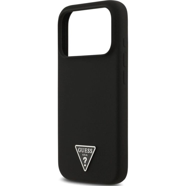 Защитный чехол Guess Silicone Triangle Logo MagSafe для iPhone 17 Pro Max (GUHMP17XSCTRLMK) - Black: фото 6 из 9
