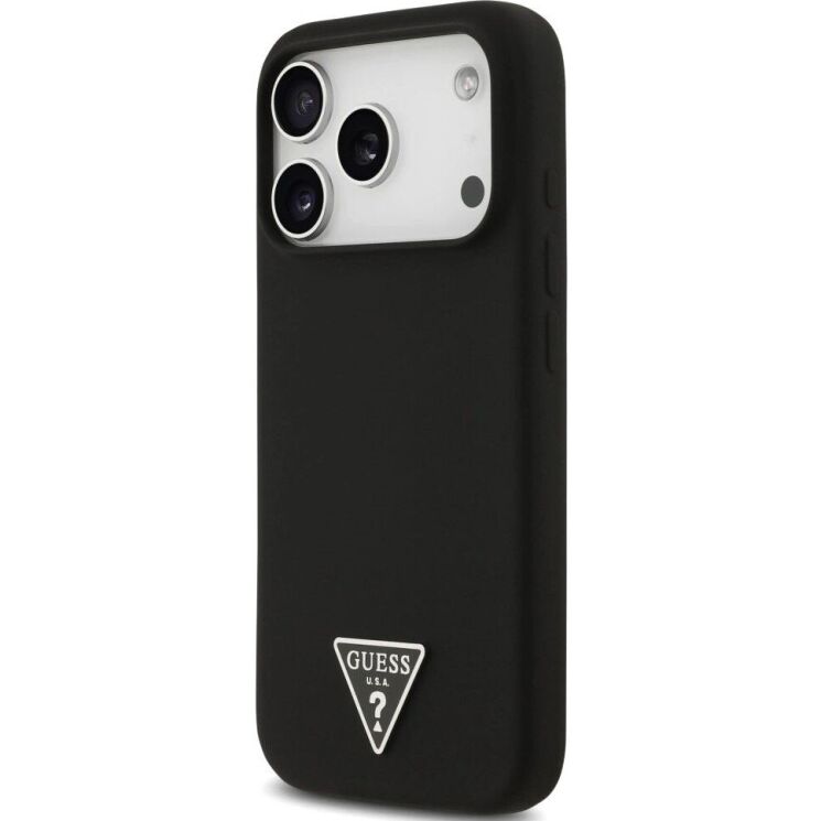 Защитный чехол Guess Silicone Triangle Logo MagSafe для iPhone 17 Pro Max (GUHMP17XSCTRLMK) - Black: фото 3 из 9