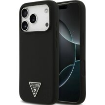 Защитный чехол Guess Silicone Triangle Logo MagSafe для iPhone 17 Pro Max (GUHMP17XSCTRLMK) - Black: фото 1 из 9