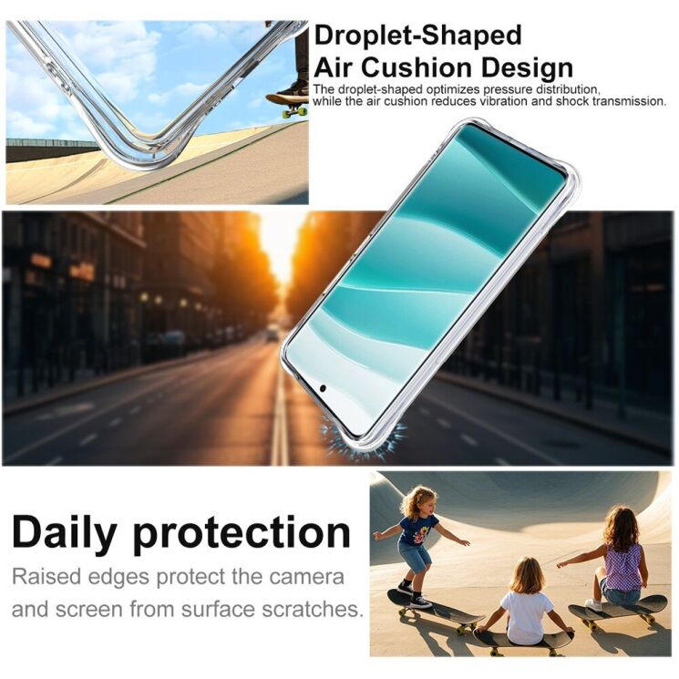 Захисний чохол IMAK Airbag MAX Case для OnePlus Nord CE 5 / Ace 5 Racing - Transparent: фото 3 з 9