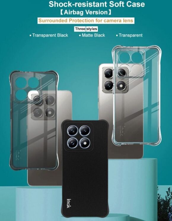 Защитный чехол IMAK Airbag MAX Case для Xiaomi 14T - Transparent: фото 4 из 10