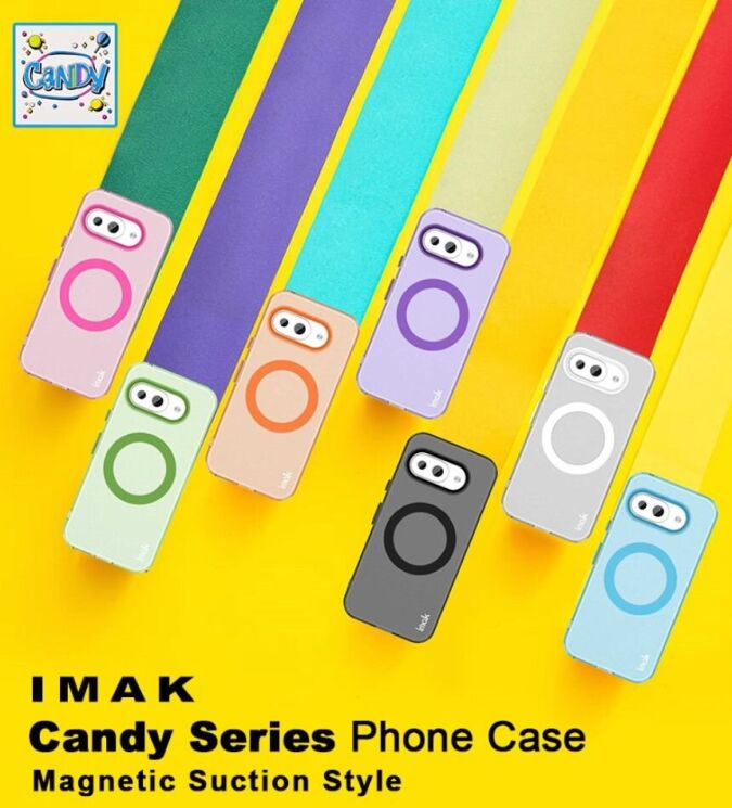 Защитный чехол IMAK Candy Series Magnetic для Google Pixel 9a - Black: фото 7 из 10
