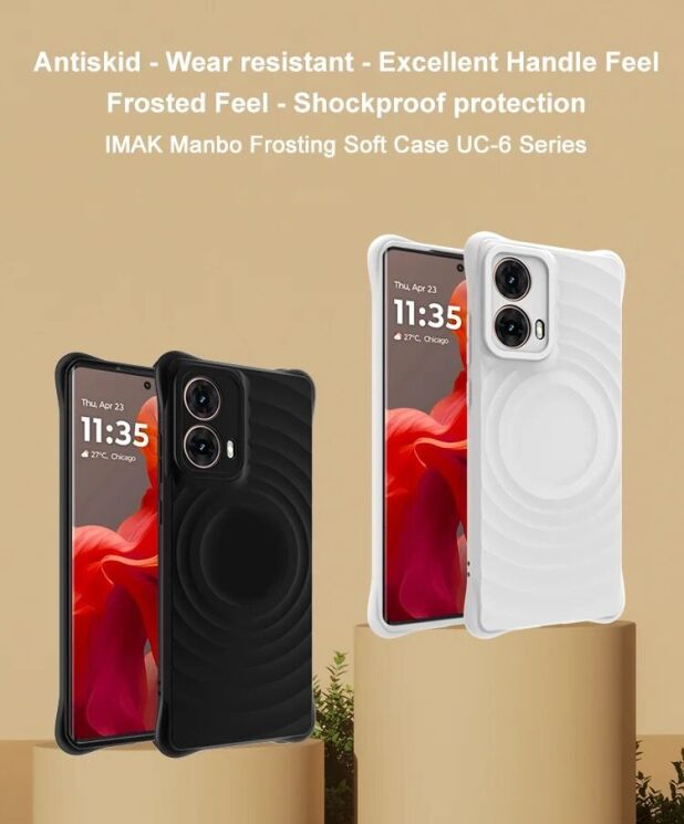 Захисний чохол IMAK Manbo для Motorola Moto G85 - Matte White: фото 5 з 11