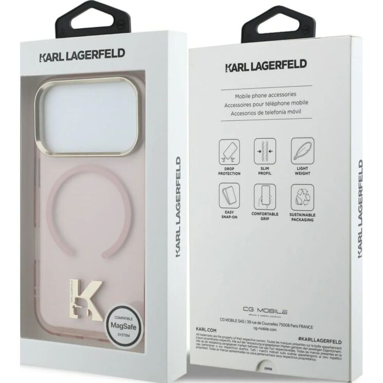 Захисний чохол Karl Lagerfeld IML K Head Logo MagSafe для iPhone 17 Pro (KLHMP17L5HTMKHDP) - Pink: фото 7 з 7