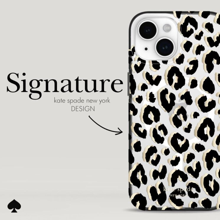 Захисний чохол Kate Spade NY Protective Hardshell Magsafe для Apple iPhone 13 (KSIPH-206-CTLB) - Leopard: фото 4 з 5