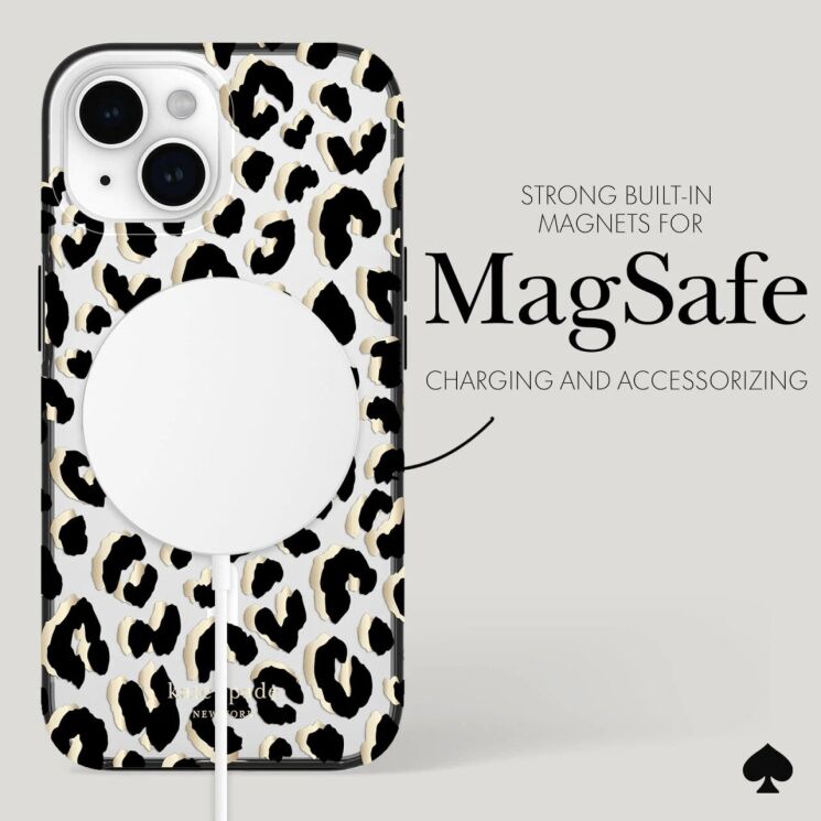 Захисний чохол Kate Spade NY Protective Hardshell Magsafe для Apple iPhone 13 (KSIPH-206-CTLB) - Leopard: фото 5 з 5
