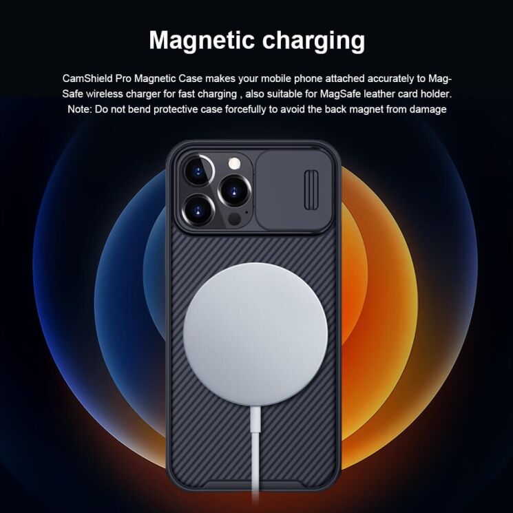 Защитный чехол NILLKIN CamShield Pro Magnetic для Apple iPhone 13 Pro Max - Black: фото 8 из 20