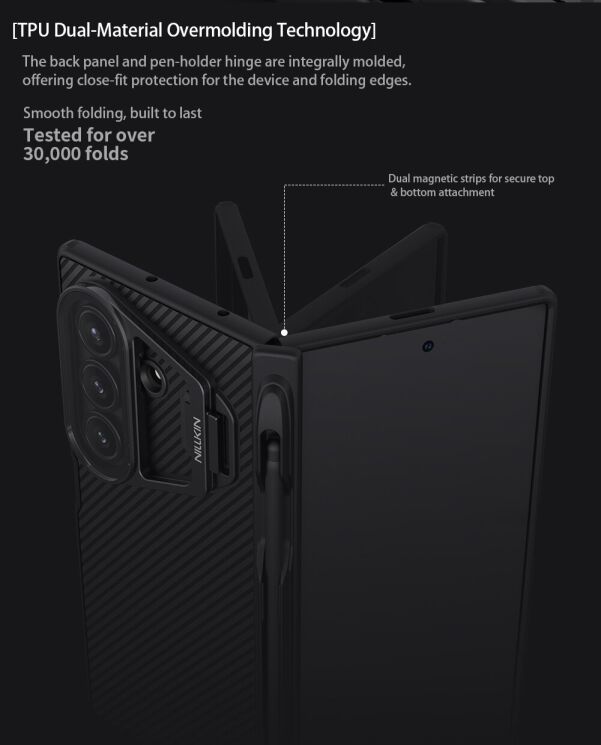 Захисний чохол NILLKIN CamShield Prop Magnetic (FF) для Samsung Galaxy Fold 7 - Black: фото 10 з 19