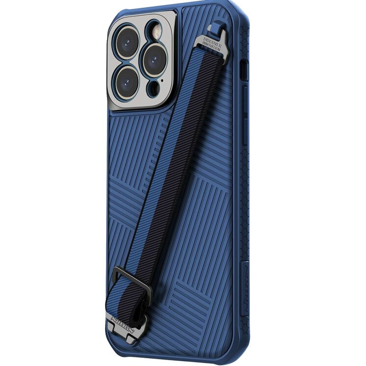 Защитный чехол NILLKIN Strap Magnetic Case для Apple iPhone 14 Pro Max - Blue: фото 3 из 17