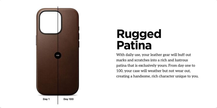 Защитный чехол Nomad Modern Leather Case для Apple iPhone 16 (NM01850885) - Brown: фото 10 из 12