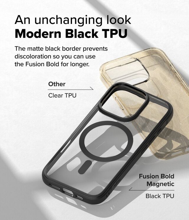 Защитный чехол Ringke Fusion Bold MagSafe для Apple iPhone 16 Pro (8800274962538) - Black: фото 5 из 15