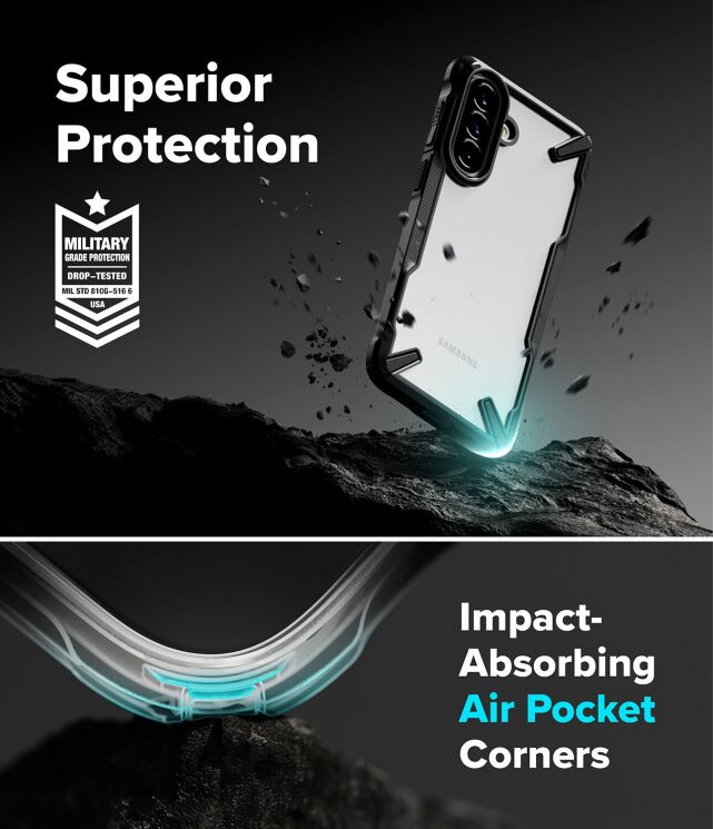 Захисний чохол Ringke Fusion X для Samsung Galaxy A57 (A576) 8800328818071 - Camo Black: фото 7 з 15