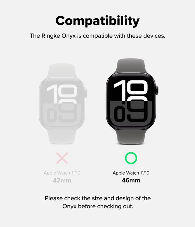 Захисний чохол Ringke Onyx (FW) для Apple Watch 10 / 11 46 mm (8800274969674) - Dark Green (364540DG) Захисний чохол Ringke Onyx (FW) для Apple Watch 10 / 11 46 mm (8800274969674) - Dark Green: фото 3 з 16