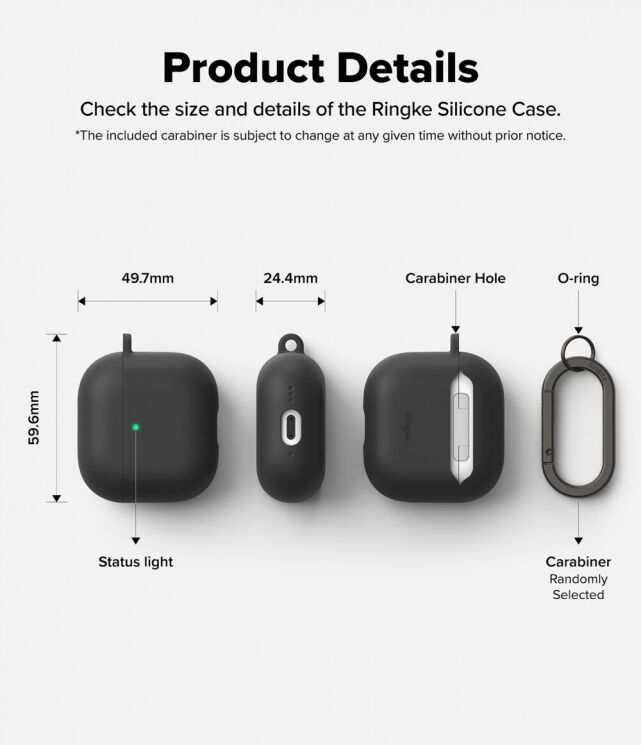 Защитный чехол Ringke Silicone Case для Apple AirPods 4 (8800274964211) - Stone: фото 15 из 15