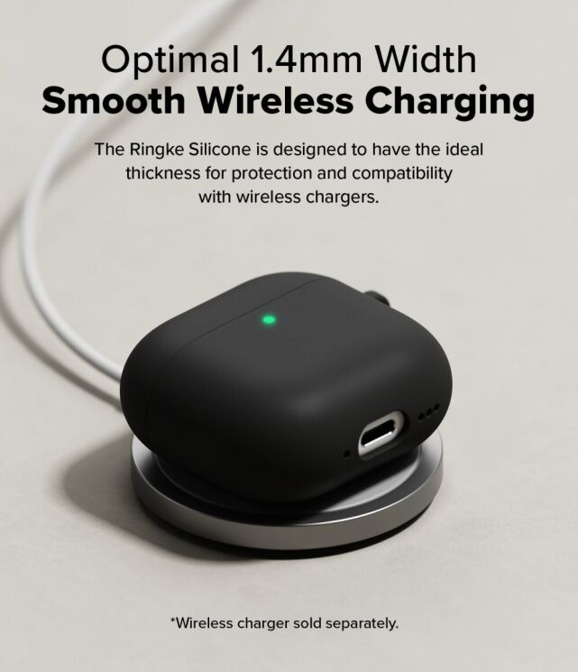 Защитный чехол Ringke Silicone Case для Apple AirPods 4 (8800274964211) - Stone: фото 10 из 15