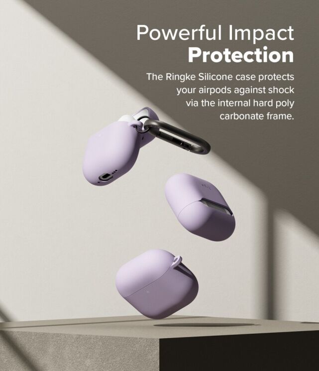 Защитный чехол Ringke Silicone Case для Apple AirPods 4 (8800274964211) - Stone: фото 9 из 15