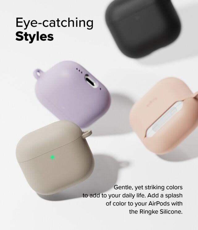 Защитный чехол Ringke Silicone Case для Apple AirPods 4 (8800274964211) - Stone: фото 5 из 15