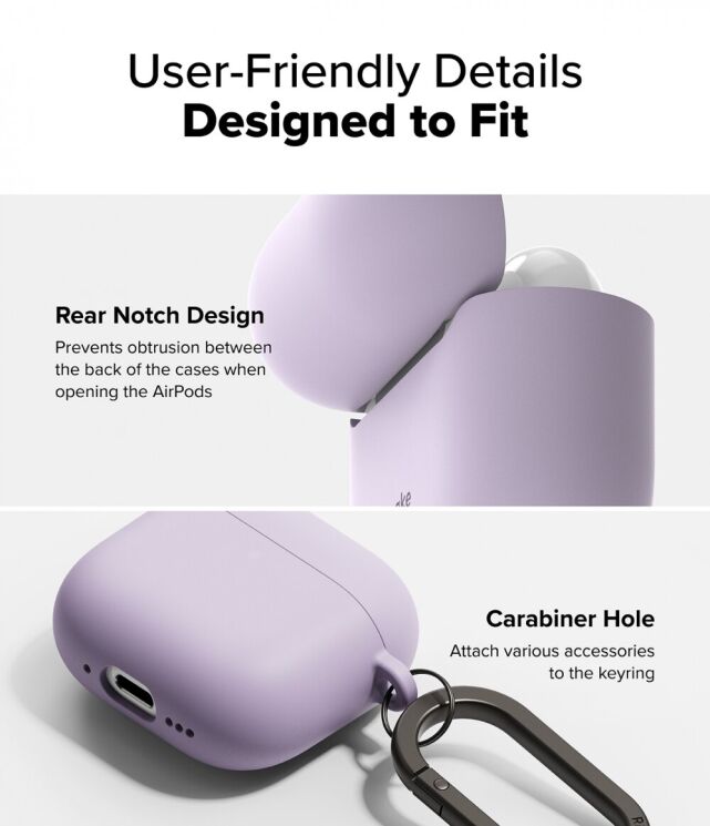 Защитный чехол Ringke Silicone Case для Apple AirPods 4 (8800274964211) - Stone: фото 11 из 15