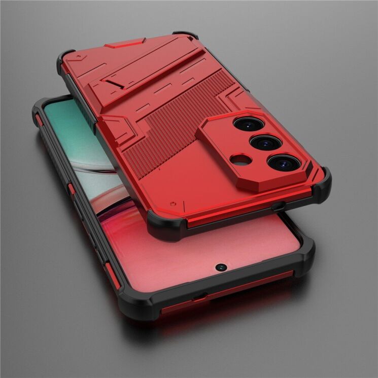 Защитный чехол с подставкой Deexe Bibercas для Samsung Galaxy S26 - Red: фото 3 из 6