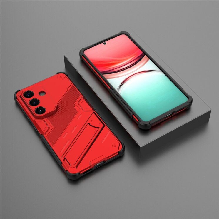 Защитный чехол с подставкой Deexe Bibercas для Samsung Galaxy S26 - Red: фото 4 из 6