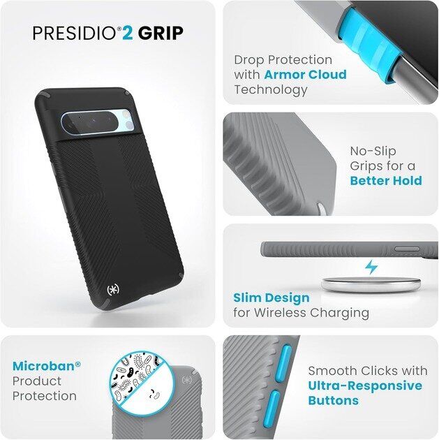 Захисний чохол Speck Presidio2 Grip для Google Pixel 8 Pro (150583-3205) - Black: фото 12 з 12