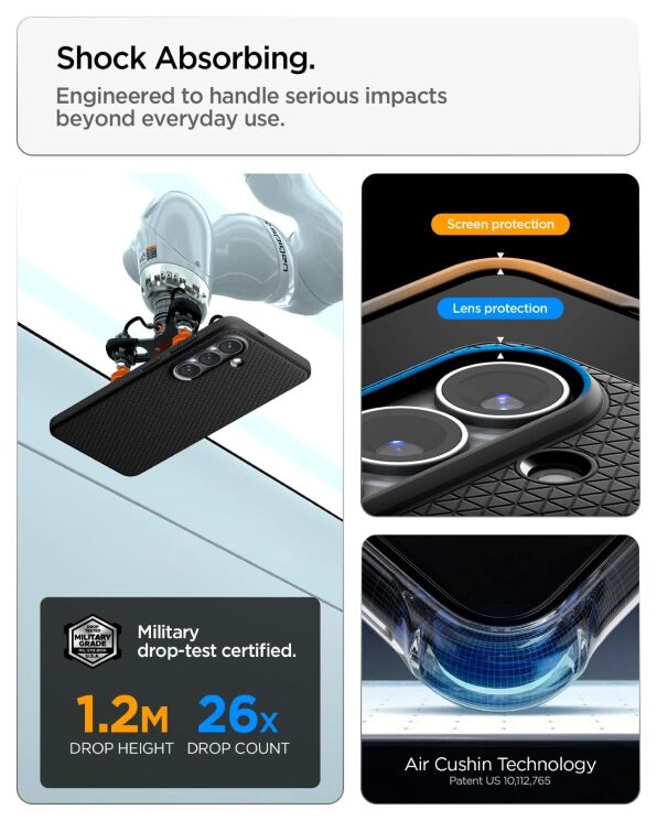 Захисний чохол Spigen Liquid Air (MagFit) для Samsung Galaxy S26 (S942) ACS10730 - Matte Black: фото 9 з 14