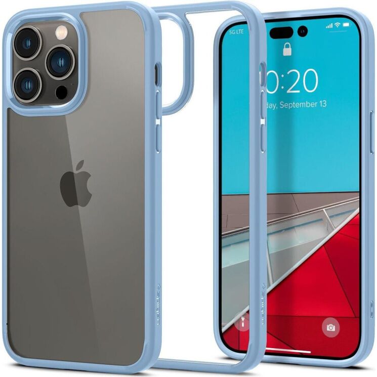 Захисний чохол Spigen (SGP) Crystal Hybrid для Apple iPhone 14 Pro Max - Sierra Blue: фото 1 з 7