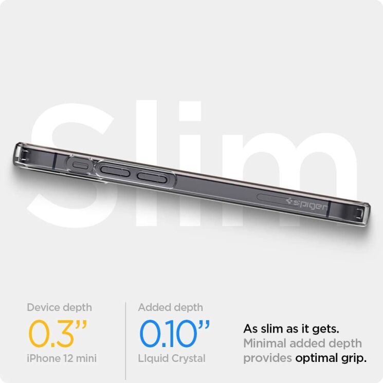 Захисний чохол Spigen (SGP) Liquid Crystal для AppleiPhone 12 mini - Crystal Clear: фото 14 з 14