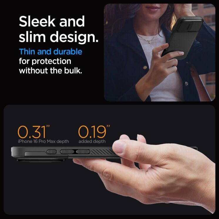 Захисний чохол Spigen (SGP) Optik Armor (MagFit) для Apple iPhone 16 Pro Max - Black: фото 13 з 16