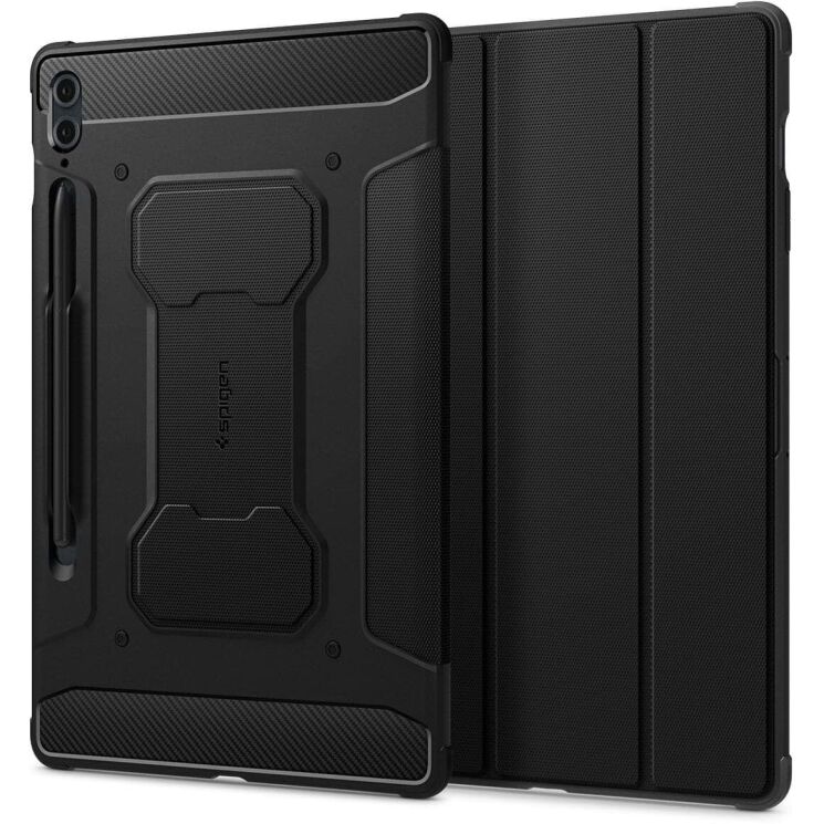 Защитный чехол Spigen (SGP) Rugged Armor Pro для Samsung Galaxy Tab S9 FE Plus (X610/616) - Black: фото 2 из 12