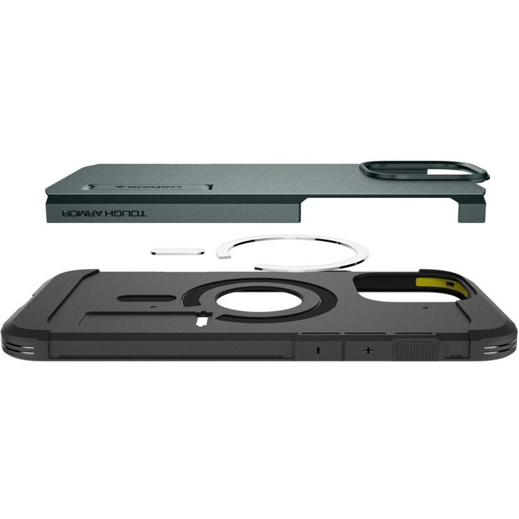 Защитный чехол Spigen (SGP) Tough Armor (MagFit) для Apple iPhone 16 Pro - Abyss Green: фото 7 из 15