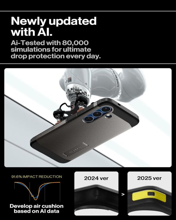 Защитный чехол Spigen (SGP) Tough Armor (MagFit) для Samsung Galaxy S25 Plus (S936) ACS08988 - Gunmetal: фото 15 из 20