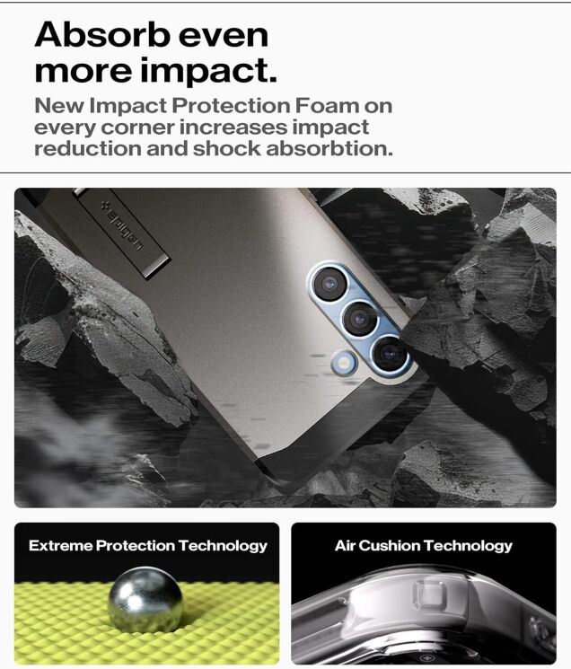Защитный чехол Spigen (SGP) Tough Armor (MagFit) для Samsung Galaxy S25 Plus (S936) ACS08988 - Gunmetal: фото 17 из 20