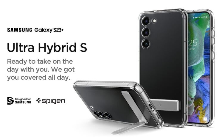 Защитный чехол Spigen (SGP) Ultra Hybrid S для Samsung Galaxy S23 Plus (S916) - Crystal Clear: фото 13 из 20