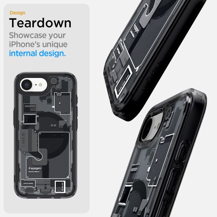 Защитный чехол Spigen (SGP) Ultra Hybrid Zero One (MagFit) для Apple iPhone 16e (ACS09142) - One White: фото 12 из 16
