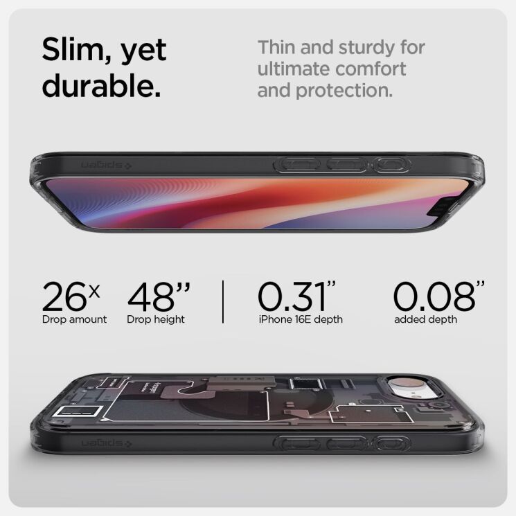 Защитный чехол Spigen (SGP) Ultra Hybrid Zero One (MagFit) для Apple iPhone 16e (ACS09142) - One White: фото 15 из 16