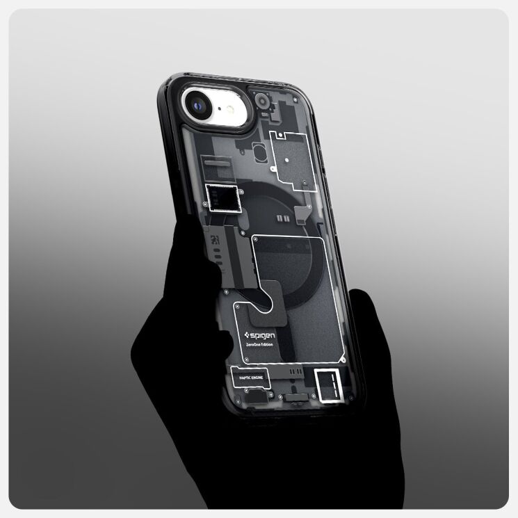 Защитный чехол Spigen (SGP) Ultra Hybrid Zero One (MagFit) для Apple iPhone 16e (ACS09142) - One White: фото 11 из 16
