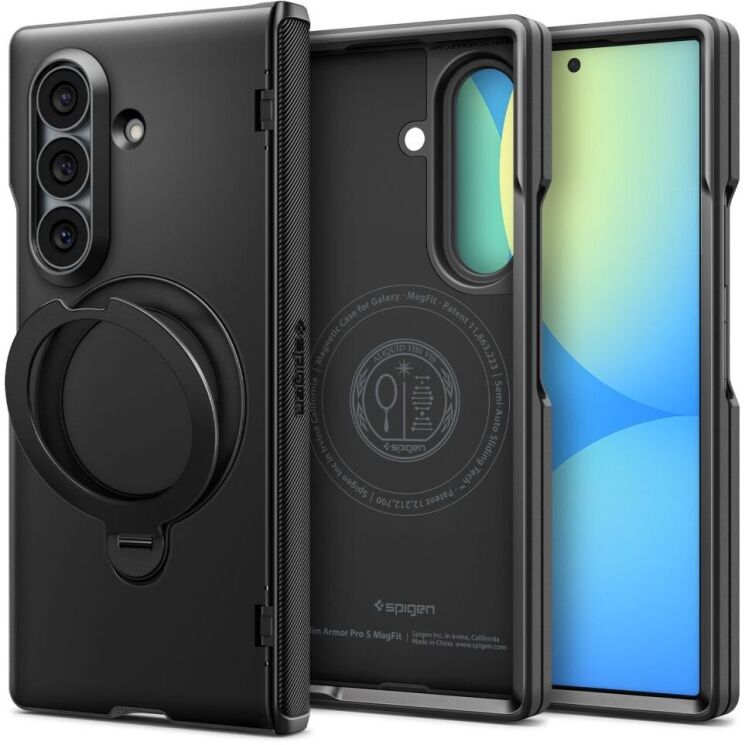 Защитный чехол Spigen Slim Armor Pro S (MagFit) для Samsung Galaxy Fold 8 Ultra (ACS11778) - Black (424078B) Защитный чехол Spigen Slim Armor Pro S (MagFit) для Samsung Galaxy Fold 8 Ultra (ACS11778) - Black: фото 2 из 13