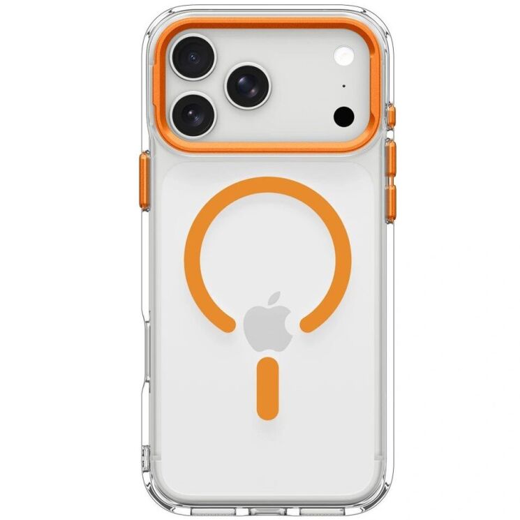 Захисний чохол Spigen Ultra Hybrid Optik S (MagFit) для iPhone 18 Pro / 17 Pro (ACS11923) - Clear / Orange: фото 3 з 12
