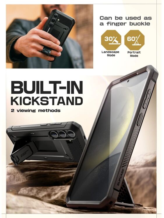 Защитный чехол Supcase Unicorn Beetle Pro Rugged Case 2 Set для Samsung Galaxy S25 (S931) 843439156388 - Black: фото 7 из 12