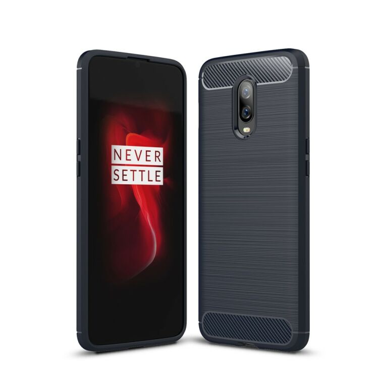 Защитный чехол UniCase Carbon для OnePlus 6T - Dark Blue: фото 1 из 8