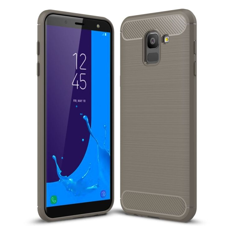 Захисний чохол UniCase Carbon для Samsung Galaxy J6 2018 (J600) - Grey: фото 1 з 7