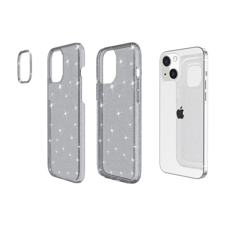 Захисний чохол UniCase Glitter Shell для Apple iPhone 14 - Grey: фото 5 з 9