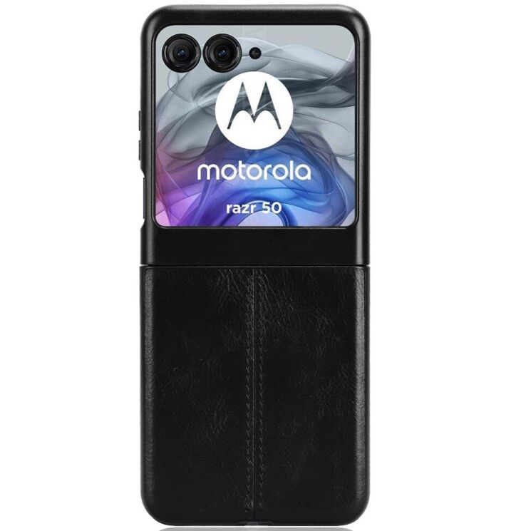 Защитный чехол UniCase Leather Series (FF) для Motorola Razr 50 / Razr 70 - Black: фото 2 из 7